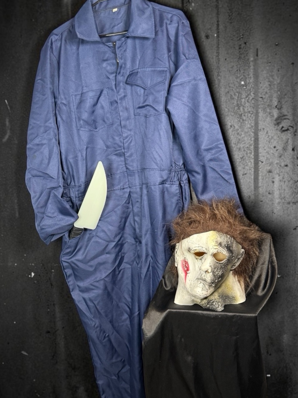Michael Myers Inspired Halloween Costume Bundle Mask + Knife + Utility Piece